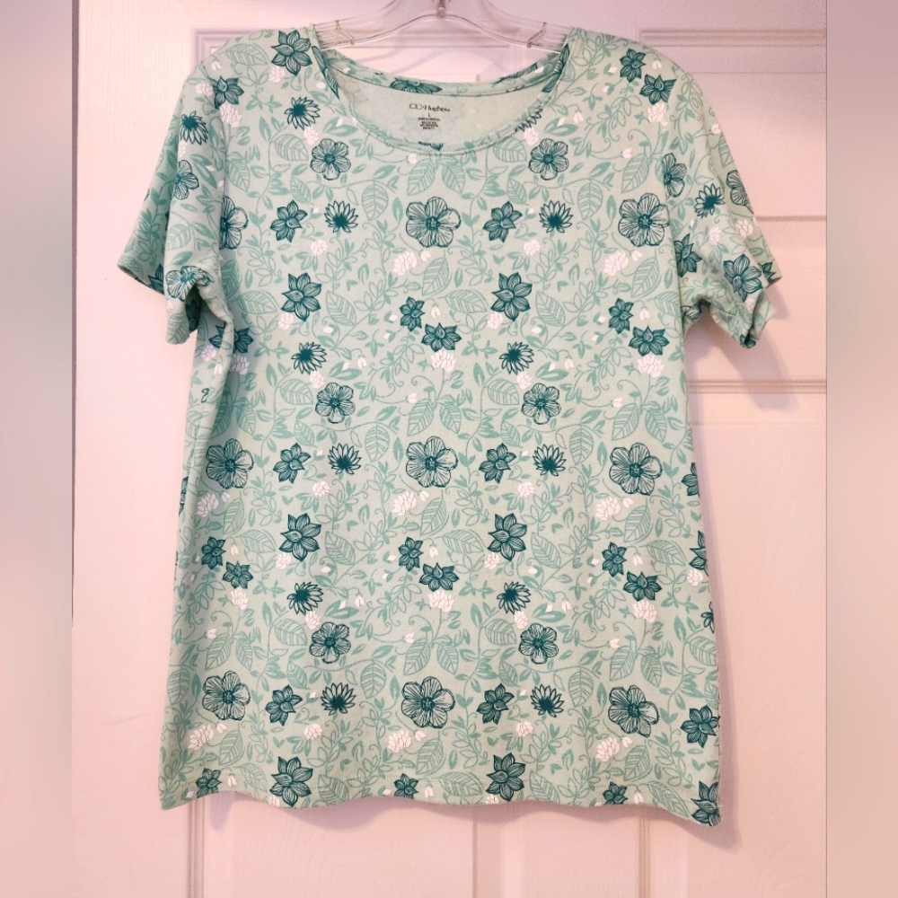 💥SALE💥CC Hughes, Large, Green, White Floral Women's top